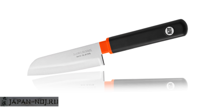 Нож Кухонный Овощной FUJI CUTLERY Special series , длина лезвия 100 мм, сталь Sus420J2, рукоять пластик в ножнах (чёрный), заточка #1000