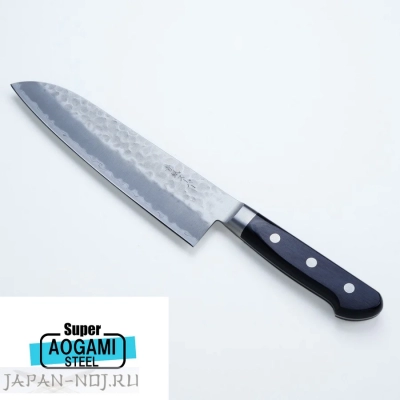 Нож кухонный Сантоку Hammered 180мм Aogami Super Steel